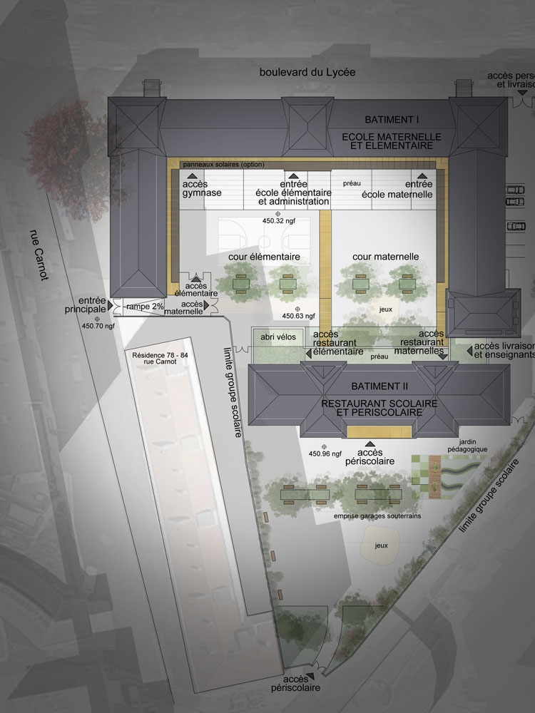 Projet d'architecture de l'école Carnot à Annecy